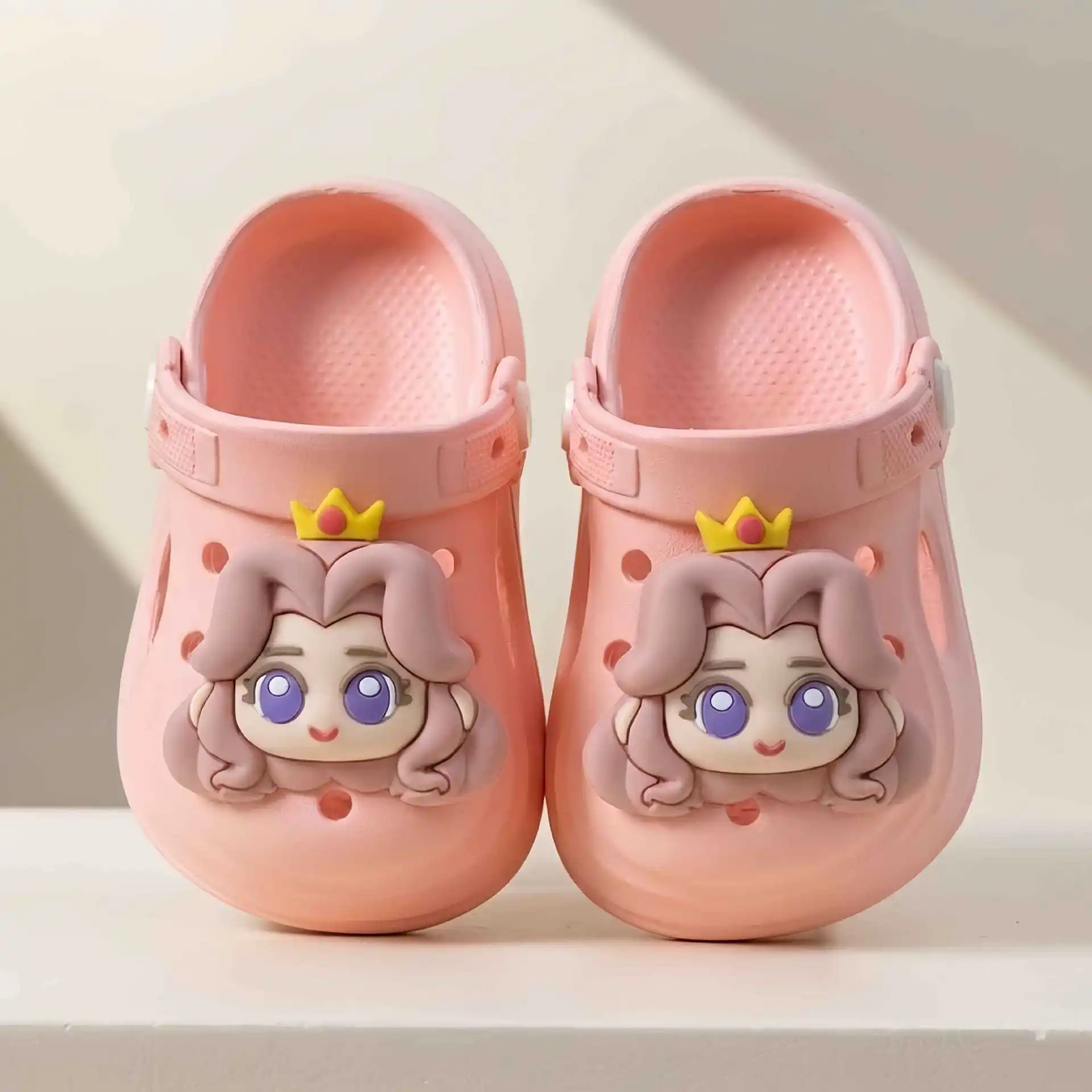 Kid Eva Clogs Cartoon Design for Boys and Girls Summer Closed-toe Anti-collision Beach Sandals Non-slip Indoor Shoes for Babies