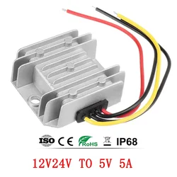 DC 12V 24V to DC 5V 5A Buck Step Down Voltage Power Converter 12V 24V to 5V 5 Amps Switching Power Supply 12V to 5V 24V to 5V
