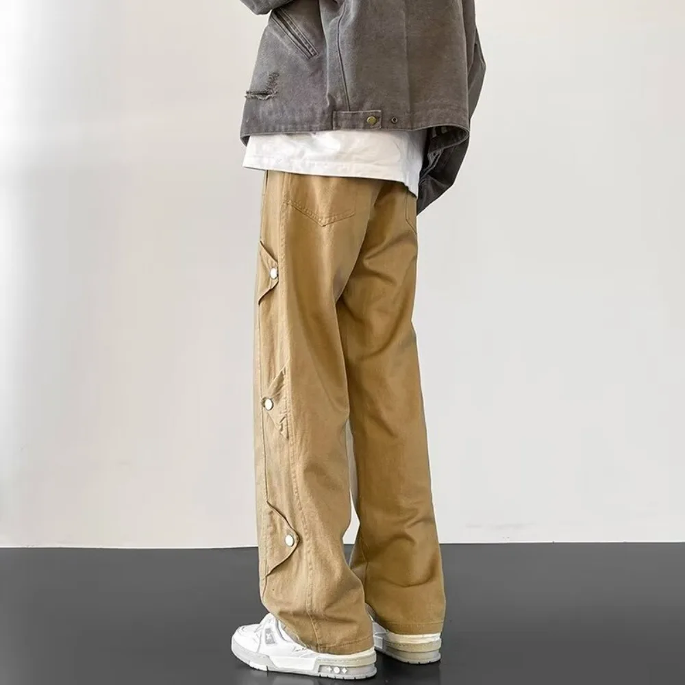 

American-style high-street work pants for men, suitable for spring and autumn, from a retro fashion brand, featuring a relaxed