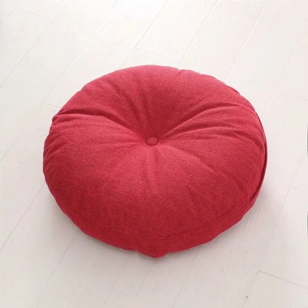 Sofa Chair Large Meditation Cushion Linen Thick Zafu Meditation Cushion Round Solid Color Kneeling Mat Bed