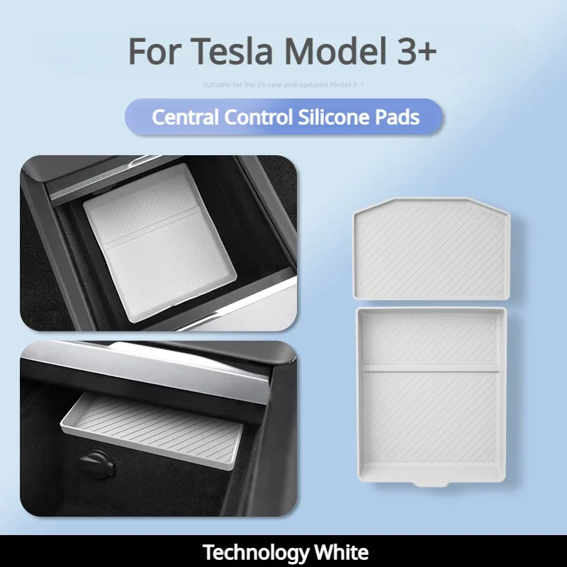 

For Tesla Model 3+ New Model3 Central Control Silicone Pad Storage Box Center Console Armrest Wireless Car Accesorios New Model3