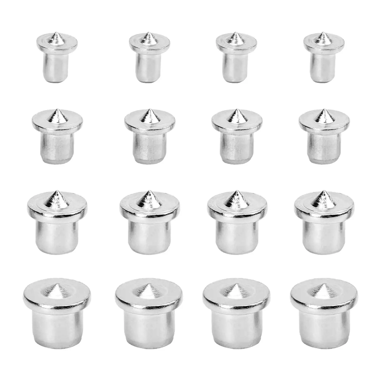 Dowel Drill Points Pin 16pcs Carbon Steel Woodworking Doweling Centering Pins 6 8 10 12mm for Cabinet Assembly