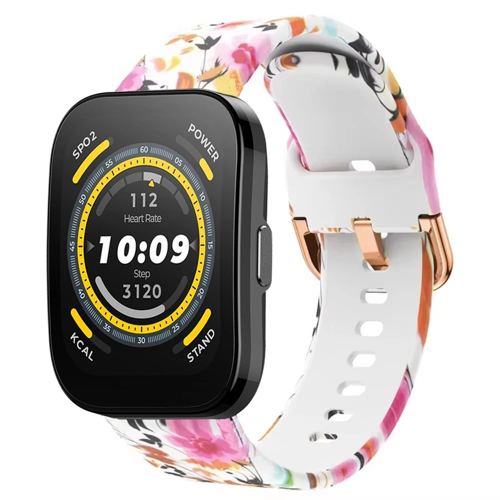 22mm Printing Strap for Amazfit Bip 5 Replacement Silicone SmartWatch Wristband Bracelet correa Amazfit Bip5 Watch band