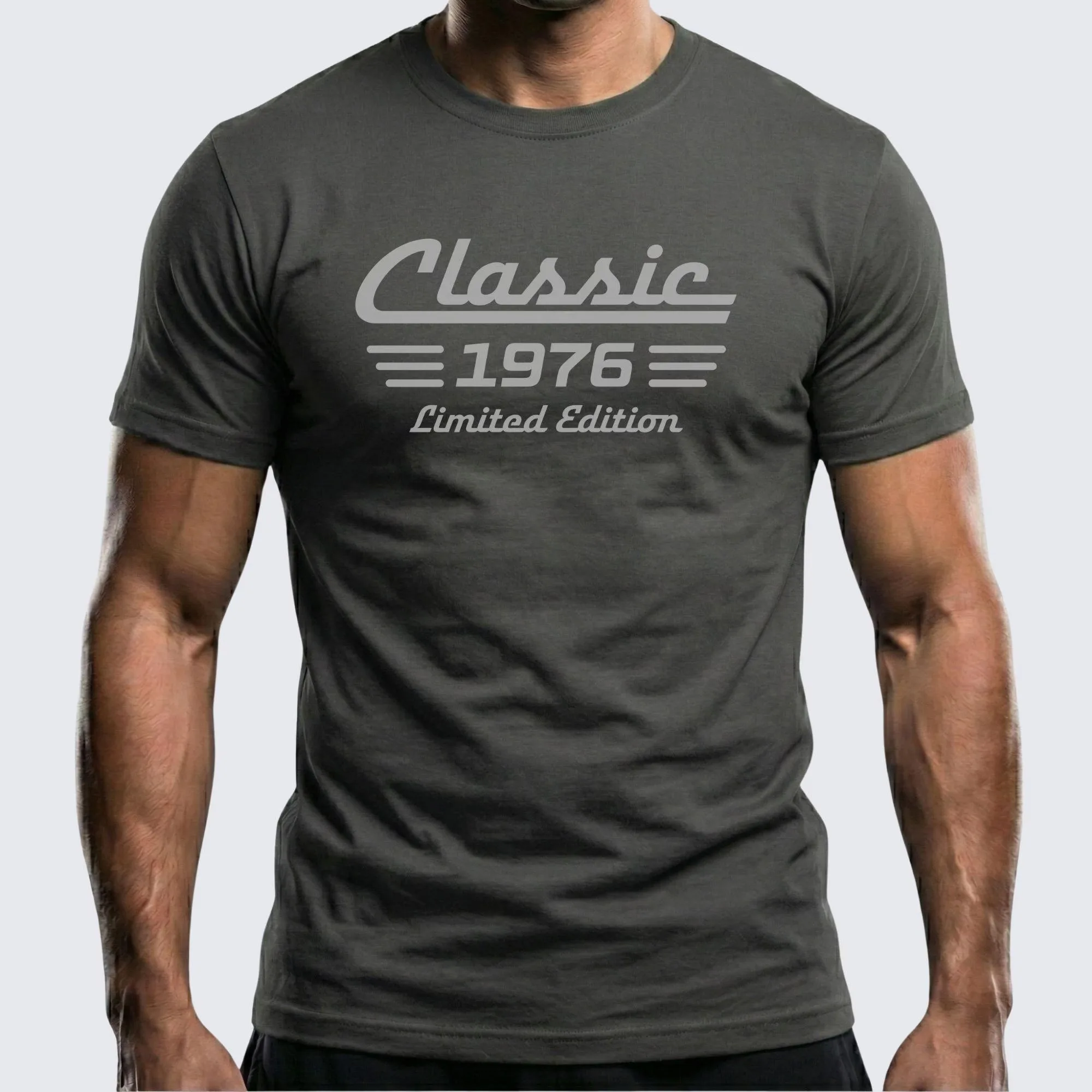 50th Birthday Shirt Born in 1976 Summer Tracksuit Men's T-shirt Round-neck Short-sleeved Sportswear Casual Cotton Top Streetwear