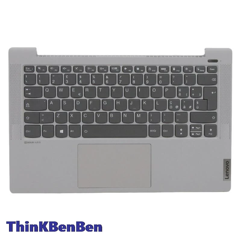 Teclado de Prata Italiano Caso superior, Capa Palmrest Shell para Lenovo Ideapad 5 14 14IIL05 14ARE05 14ALC05 14ITL05 5CB1A13615