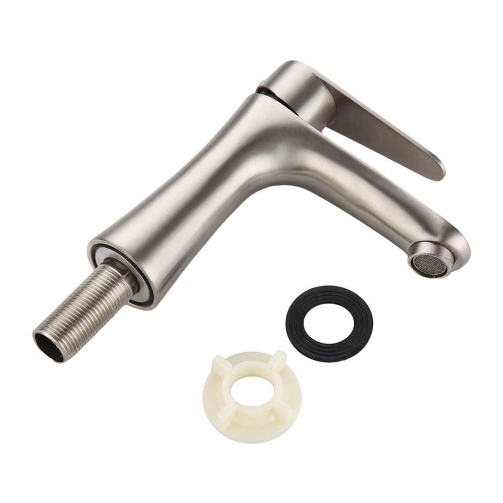 

ГОРЯЧИЙ смеситель для раковины, смеситель для ванной комнаты, установленный на столешнице, одинарный смеситель для раковины с холодной водой, смеситель для унитаза, нержавеющая сталь, маленькая талия