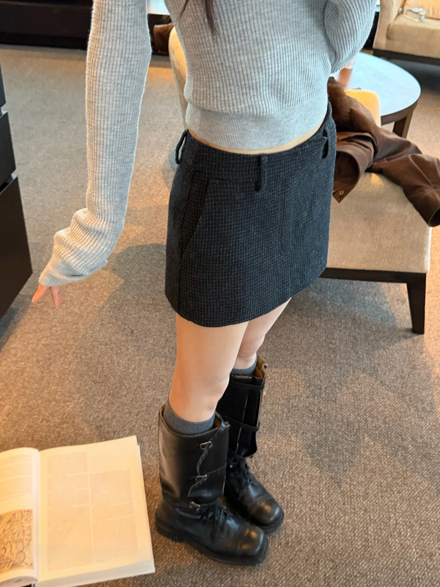 

Юбка-брюки SUONE из шерстяной смеси, вязаная, А-силуэт, женская, осенне-зимняя, прямого кроя, средней длины, для повседневной носки