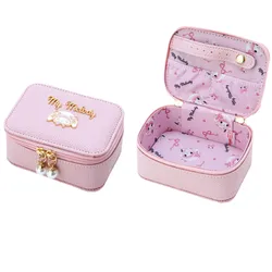 Sanrio Anime Kuromi My Melody Makeup Bag Lipstick Box PU Leather Storage Box Kawaii Cartoon Jewelry Bag Girls Cosmetic Bag