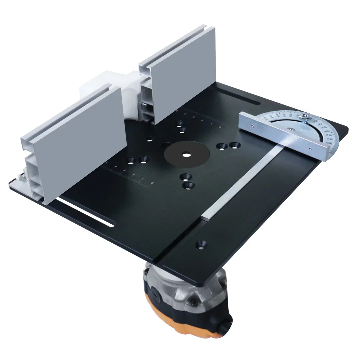 

Aluminum Router Table Insert Plate W/ Miter Gauge Guide and Bracket for Woodworking Benches Table Saw Trimming Engraving Machine