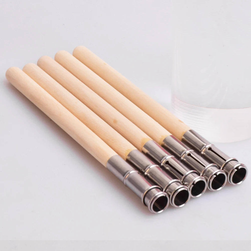 

10pcs Pencil Extender Wood Iron Ergonomic Sketch Lengthener Holder Portable Tool for Students Artists School Office Studio