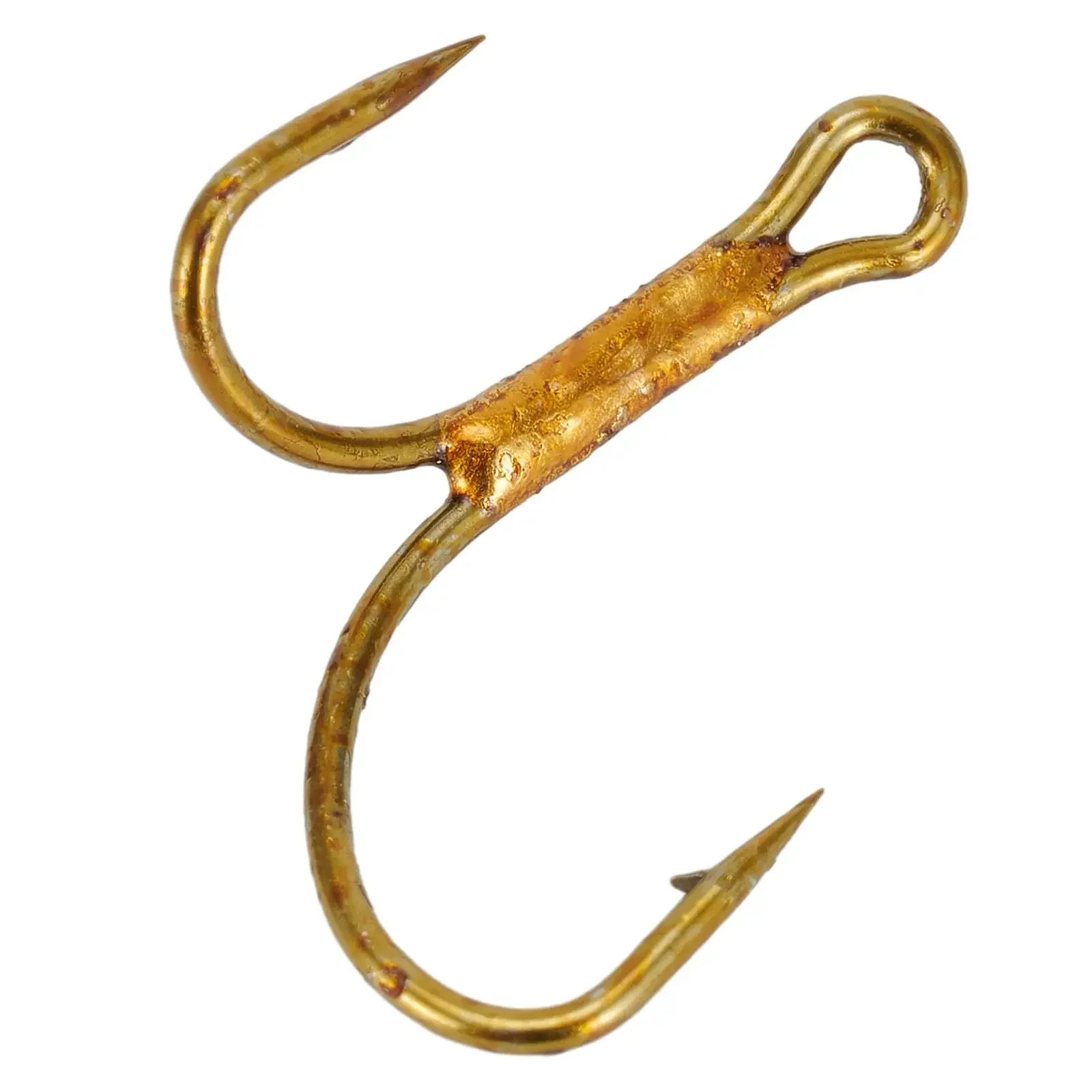 

Super Strong, Durable, 20pcs High Carbon Steel Fishing Double Hook Worm Lure Barbed Crank Hook Pike, Gold Color