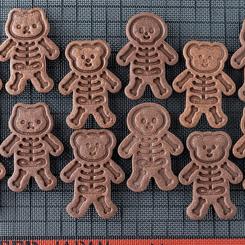 3Pcs Halloween Skull Cookie Cutter 3D Plastic Skeleton Gingerbread Man Biscuit Mold Fondant Pastry Cartoon Cake Decoration