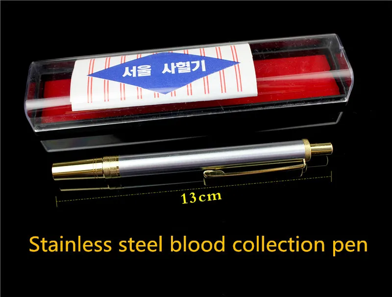 medical Stainless Steel Bloodletting Sterile Pen Painless Removing Blood Stasis Collecting Blood No Needle Easy use sampling Pen