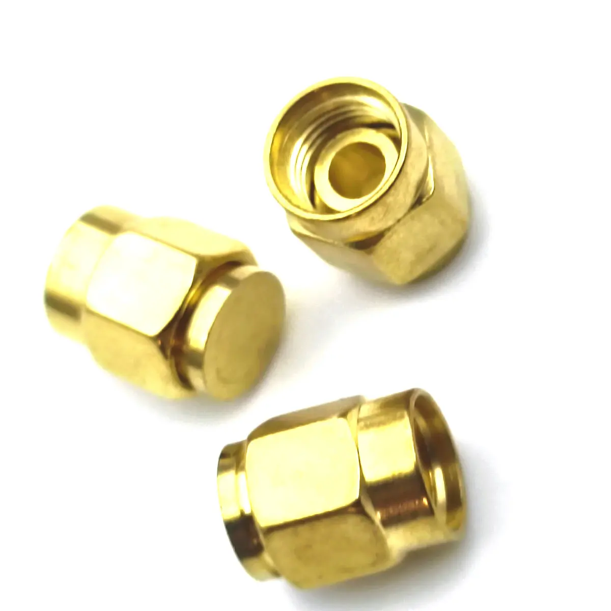 Imagem -03 - Gold Plating Brass Dust Cap rf Coaxial Terminator Capa Protetora Adaptadores Sma Fêmea Resistor