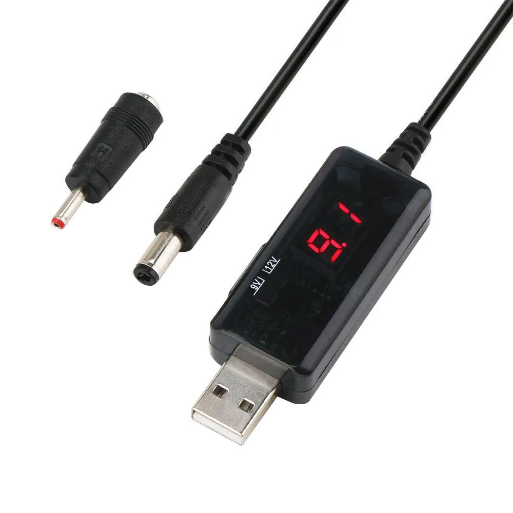 USB دفعة محول تيار مستمر 5 فولت إلى 9 فولت 12 فولت USB خطوة المتابعة محول كابل DC5.5/3.5 مللي متر موصل لإمدادات الطاقة/الشاحن/محول الطاقة