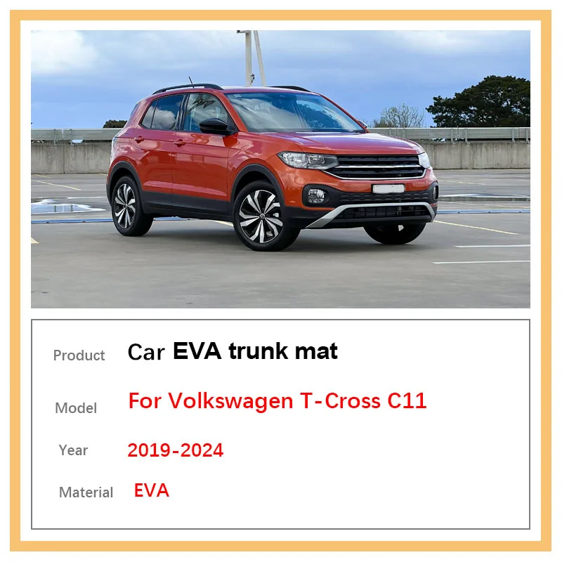 For Volkswagen VW T-Cross Accessories C11 R-Line LWB 2019~2024 Car Trunk Storage Pad Waterproof Easy to clean Liner Anti-Slip
