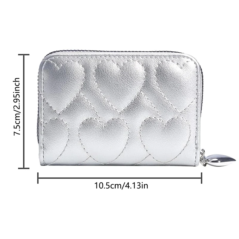 Женский кошелек для кредитных визиток, держатель для визитных карточек в форме любви на молнии, маленькие милые кошельки для карточек для женщин, для смены денежного ключа, удостоверения личности