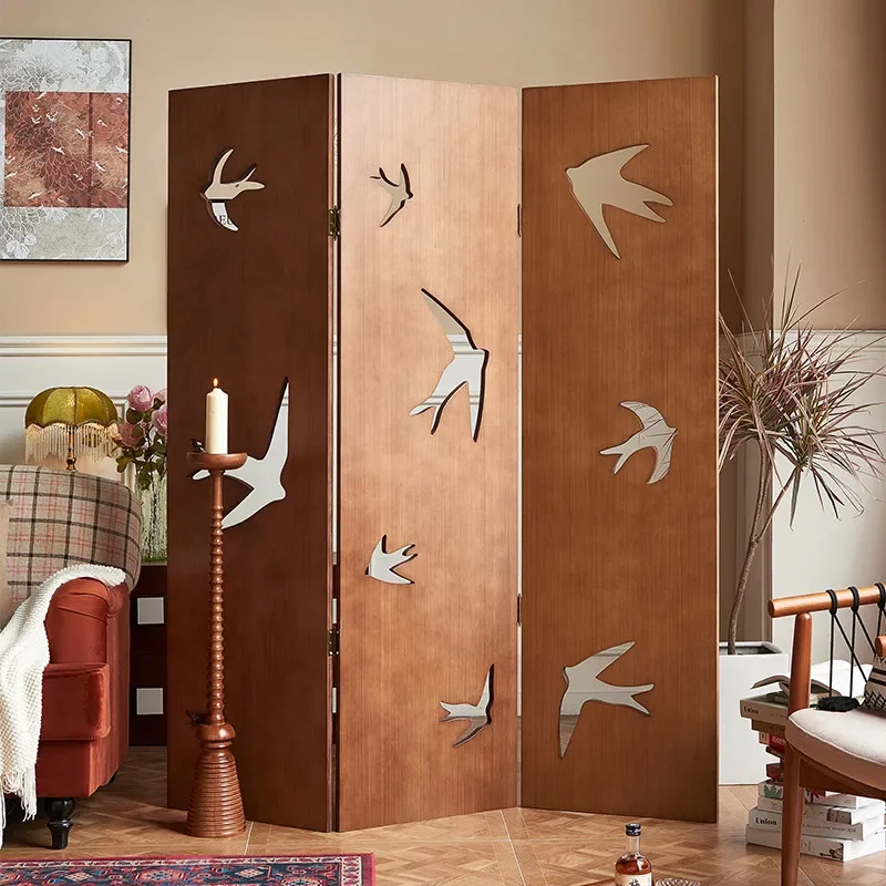 AA Qianniao folding screen retro swallow folding screen living room home home partition art medieval screen