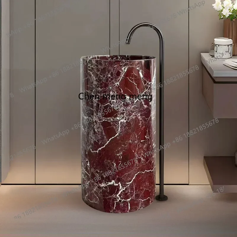 

Напольная раковина из натурального мрамора, встраиваемая в колонну, для отелей, умывальник