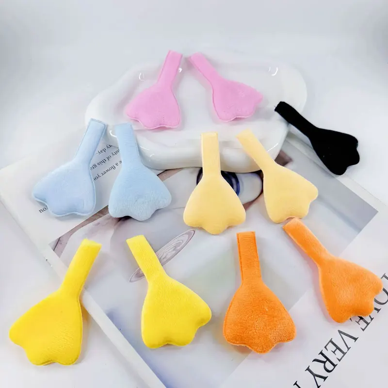 110Pcs Double-Sided Plush Duck Foot Padded Appliques Cute Soft Animal Toy Accessories for DIY Keychain Craft Patches
