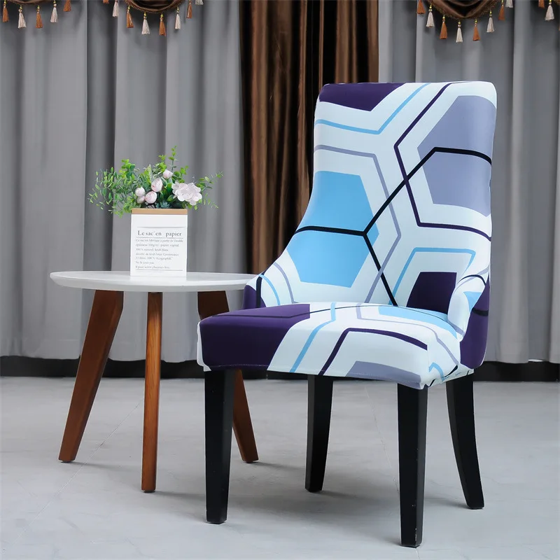 탄성 올 인클루시브 싱글 하프 라운드 안락 의자 소파 커버, 탈착식 소파 커버, 클럽 카운터 거실 접수용