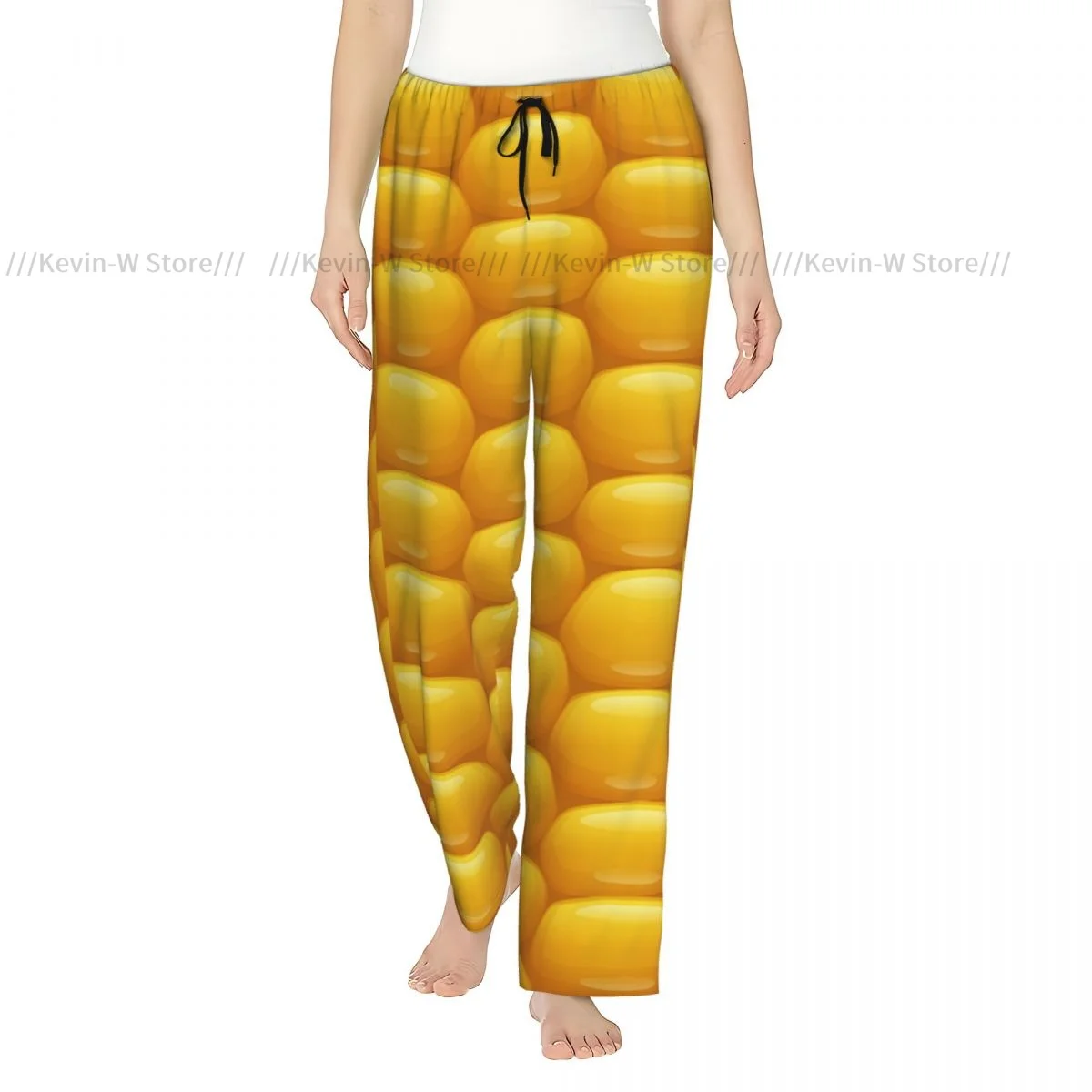

Women Flannel Pajama Bottoms Soft Fleece Corn Pattern Sleep Pants with Drawstring Waist