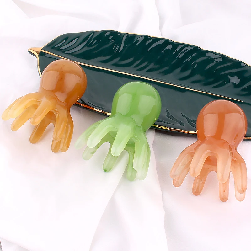 1PCS Resina Polpo Gua Sha Strumento Resina Viso Corpo Rilassamento dei muscoli Rilassamento dello stress Bellezza Salute Sollievo dal dolore Lenisce AMGJ007