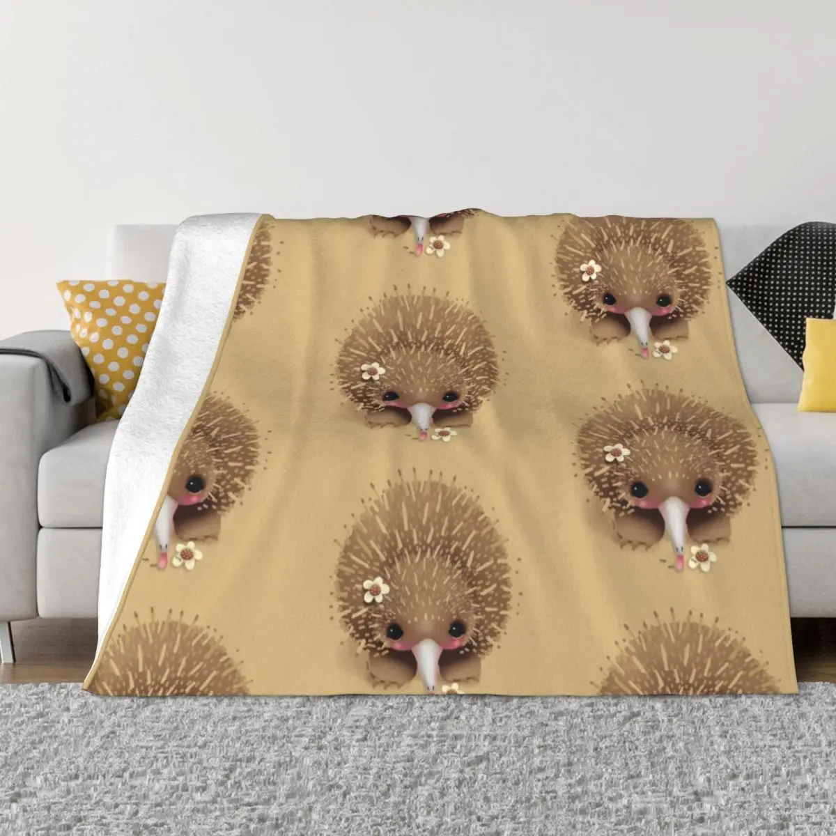 Baby Echidna Throw Blanket Soft Beds Retros Luxury manga Blankets