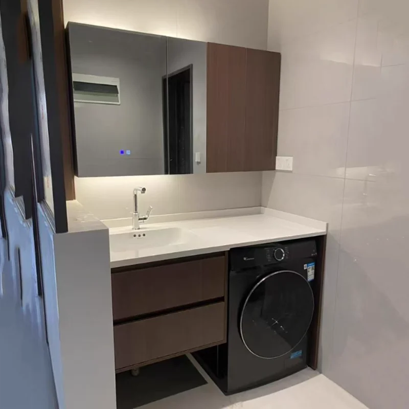 خزانة حمام خشبية حديثة، منظم مرحاض فاخر، خزانة مرآة، مجوهرات للعناية بالبشرة، أثاث أرشيفادوريس العصري #6