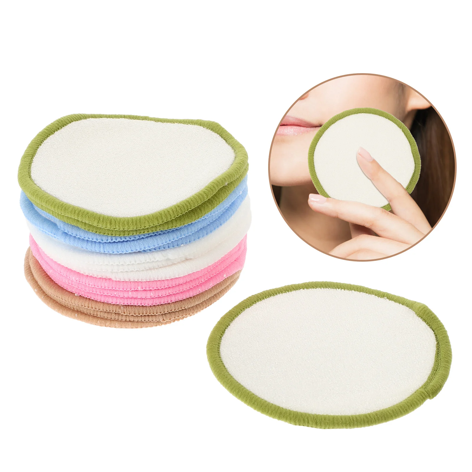 15 pezzi tamponi struccanti riutilizzabili panni per la pulizia del viso esfoliazione delicata per la cura quotidiana della pelle in viaggio compagno detergente