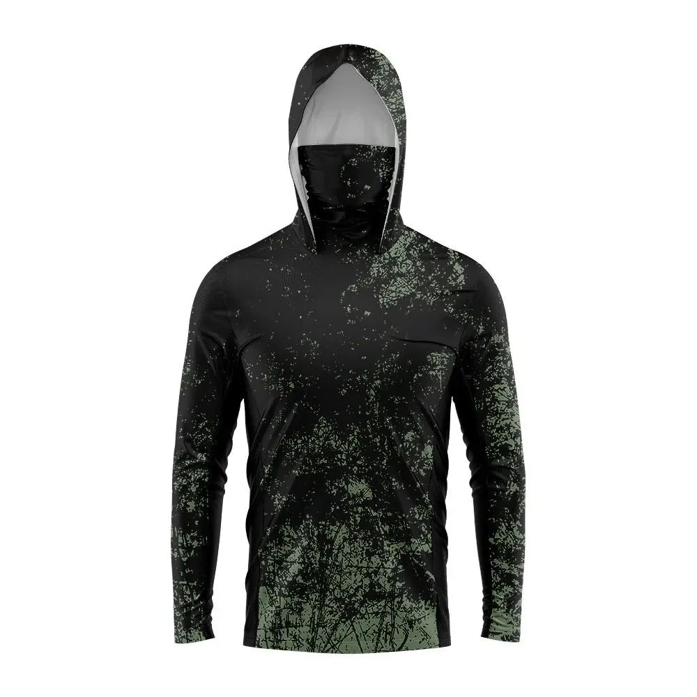 Men's Long-Sleeved Hooded Jacket with 3D Pattern Printing