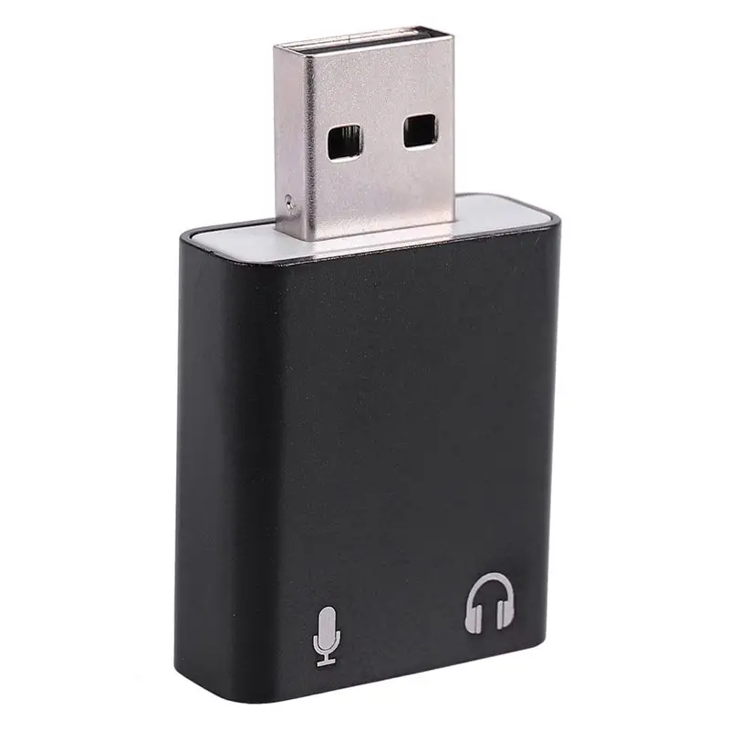 M51K-5X 7.1-Channel Aluminum Alloy USB Sound Card Computer External Sound Card USB7.1 Sound Card Analog Sound Card