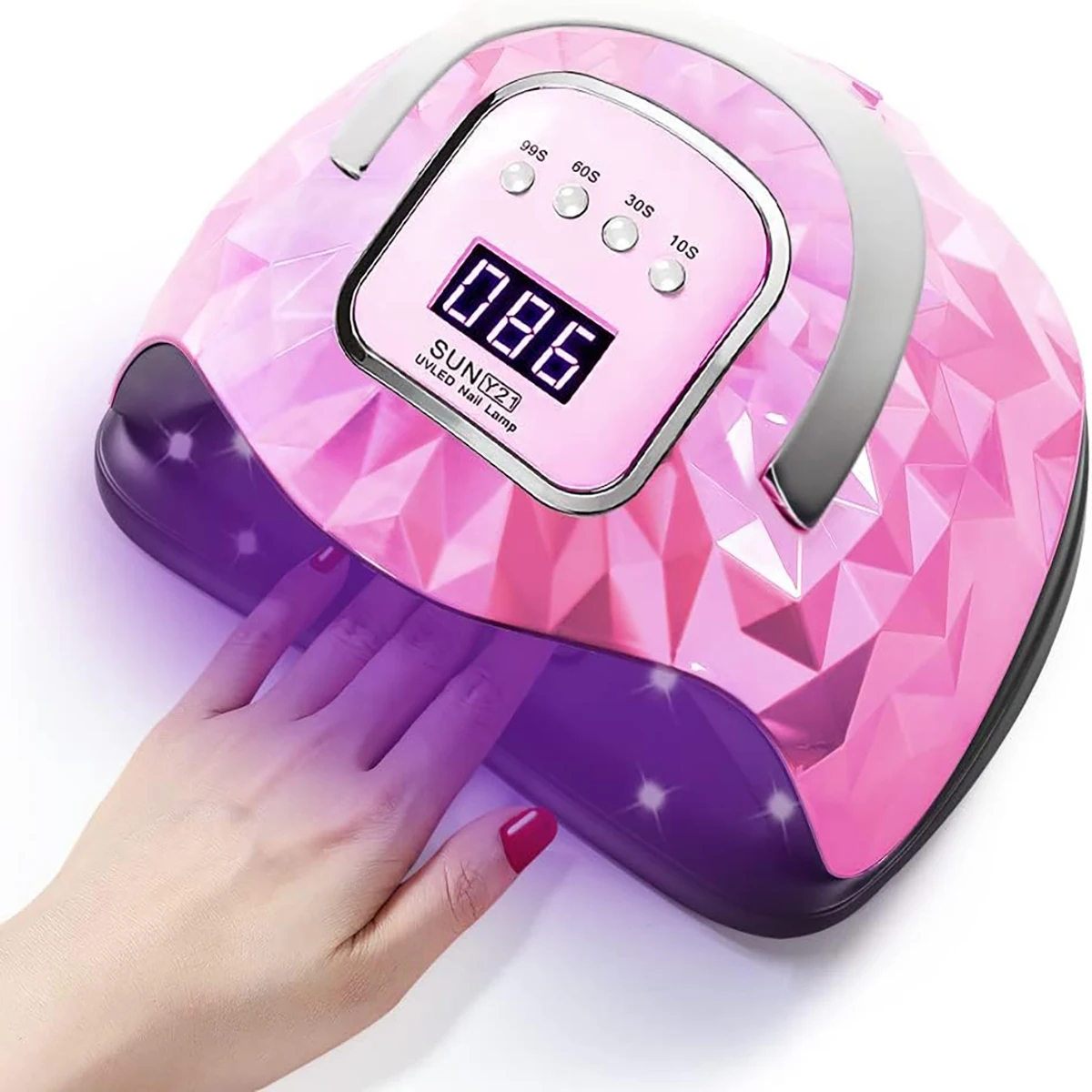 Upgrade 60 LED Nail Lamp, UV LED Lamp, Nail Dryer for Gel Polish with LCD Display, Automatic Sensor and 4 Timer Settings