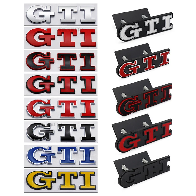 Insignia emblema de parrilla GTI de Metal 3D, calcomanía para maletero trasero, pegatina de coche para Volkswagen VW Golf 5 6 7 8 MK2 MK3 MK4 Mk5
