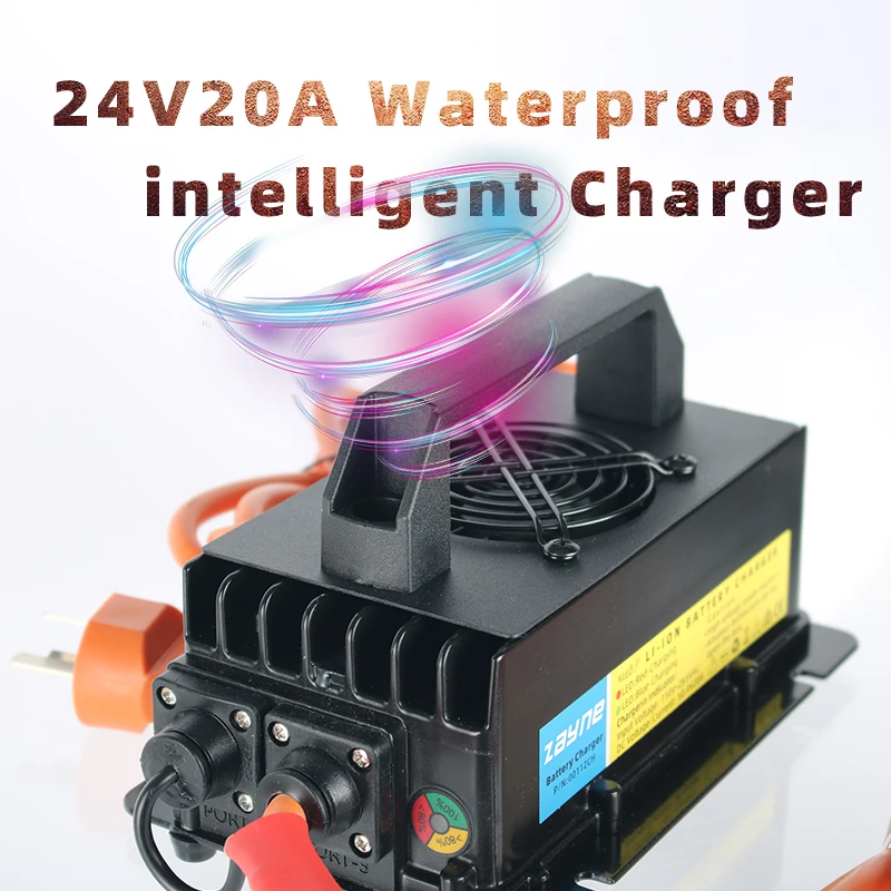 ZAYNE IP67 Waterproof 24V 20Amp charger gel AGM VRLA Lead-Acid Battery pack Golf Carts floor scrubbers Ship power