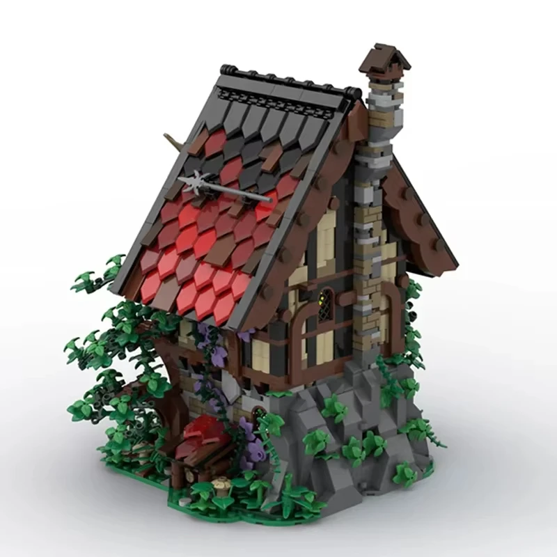 Moc średniowieczna architektura magiczny warsztat modułowy model zamku DIY kreatywny montaż klocki zabawki prezent dla dzieci