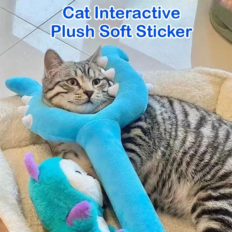 

Cat Interactive Plush Toy Kitty Soft Control Cat Sticker Teaser Toy Plush Battle Stick Cute Roleplay Collectors Anime Party New