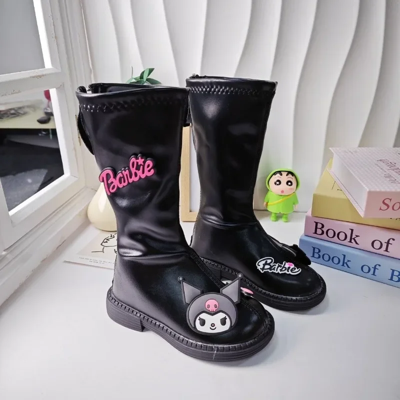 

Sweet Kuromi Anime Sanrio Ins Fashion Pvc Warm Shoes Cute Cartoon Kawaii Soft Board Boots Children Lovely Gifts for Girls