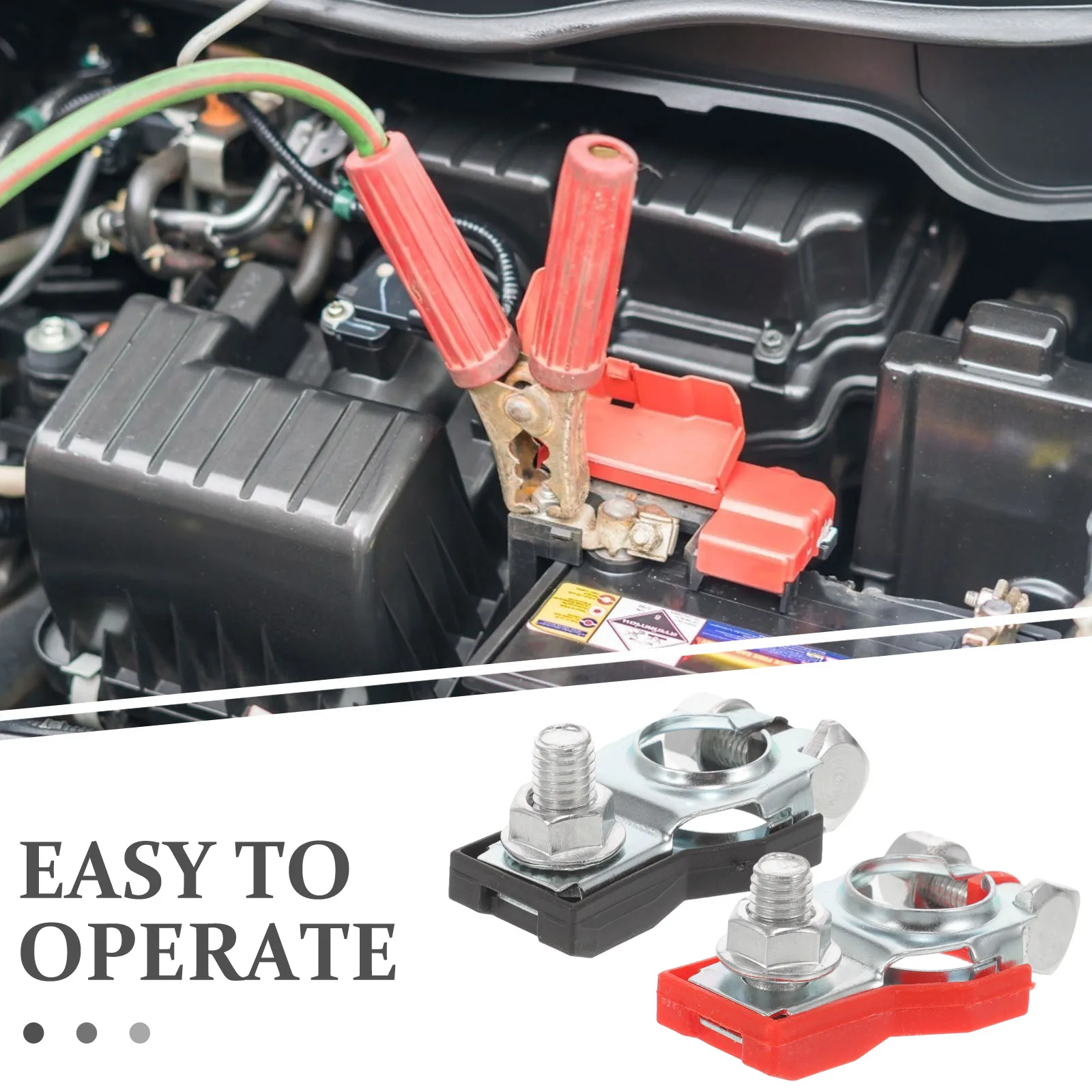 

2pcs Terminal Connector Clamp Car Clip Anti-Rust Zinc Plated Japanese Vehicle Fit Secure Fastening Easy Installation Vehicle