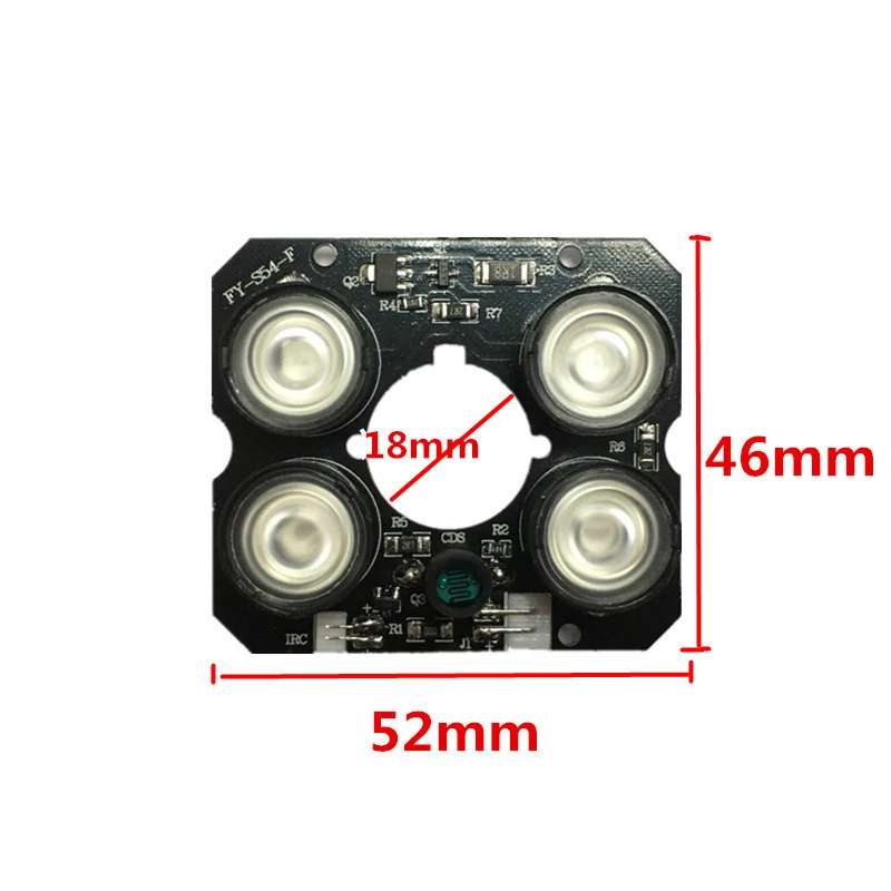 4 LED Array Infrared 90 Degrees Bulbs 850nm IR Board Illuminator 4x IR LED Board For CCTV Camera Night Vision