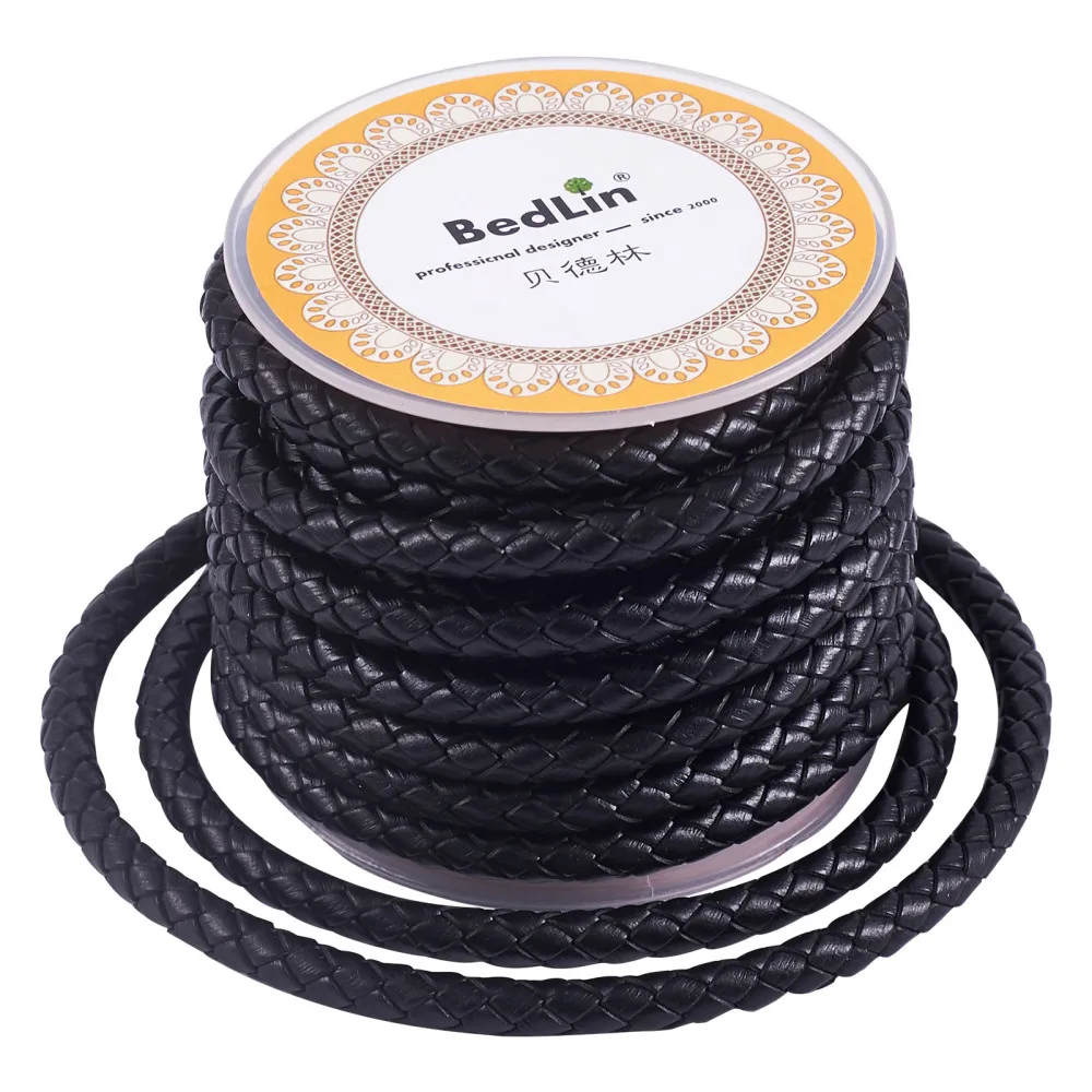 1Roll 3mm 4mm 5mm 6mm Braided Cowhide Leather Cord Leather Thread Rope String for DIY Necklace Bracelets Jewelry Making