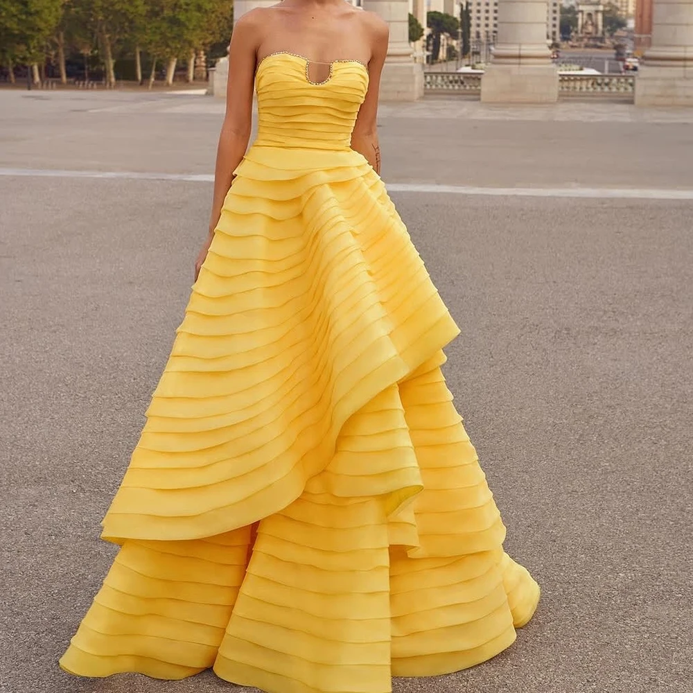 

Вечерние платья русалки по индивидуальному заказу длиной до пола, без бретелек, без рукавов, платье для выпускного вечера, модное многоуровневое драпированное вечернее платье со складками и кристаллами