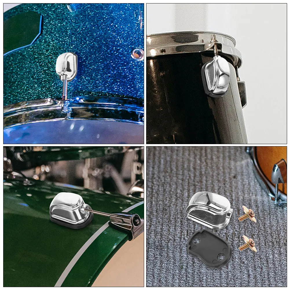 

3 Pcs Triangular Lugs Connectors Percussion Accessories Silver Metal Drum Parts
