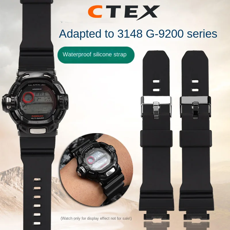 

Silicone Watch Band For Casio G Shock G-9200 GW-9200/GW9110 Series Black Strap Waterproof Rubber Men's Bracelet Accessories