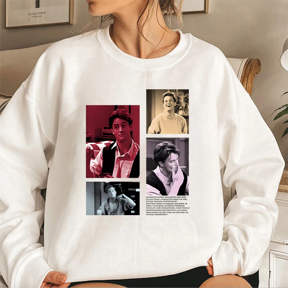 Vrienden TV Show Sweatshirt Chandler Bing Rip Shirts Honoring Matthew Perry Grafische trui Retro jaren '90 Trendy Crewneck Sweatshirts
