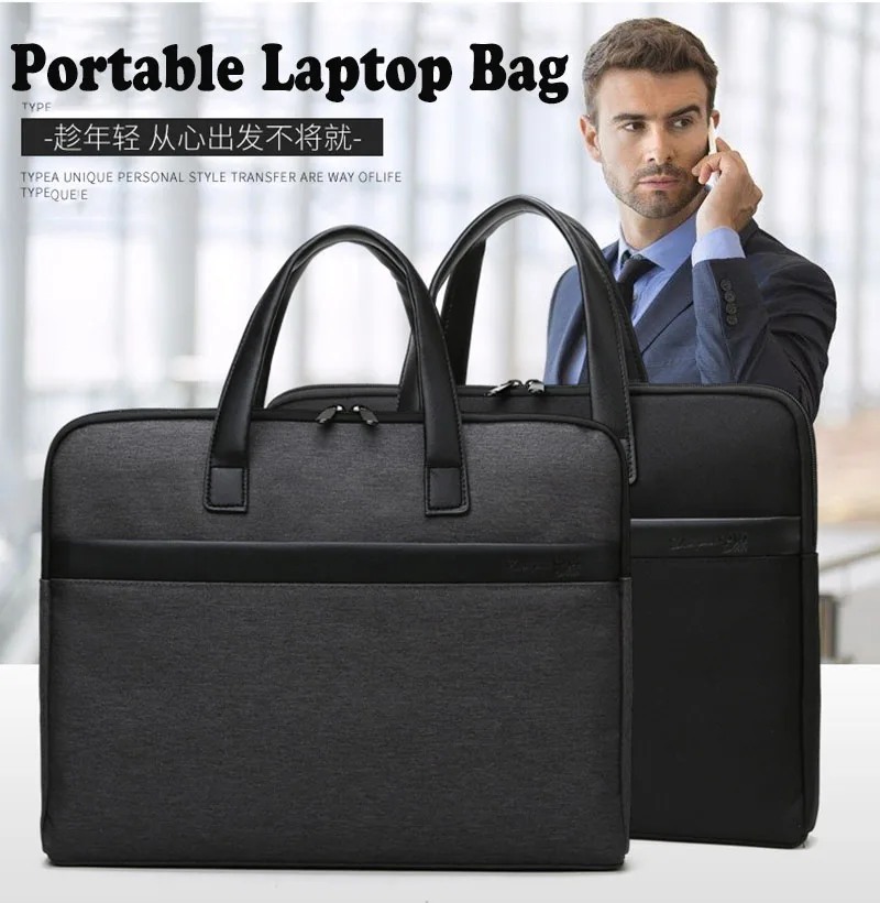 

Portable Briefcase Bussiness Laptop Bag Multi-function A4 File Folder Handbag Oxford Fabric Large-capacity Storage Zipper Bag