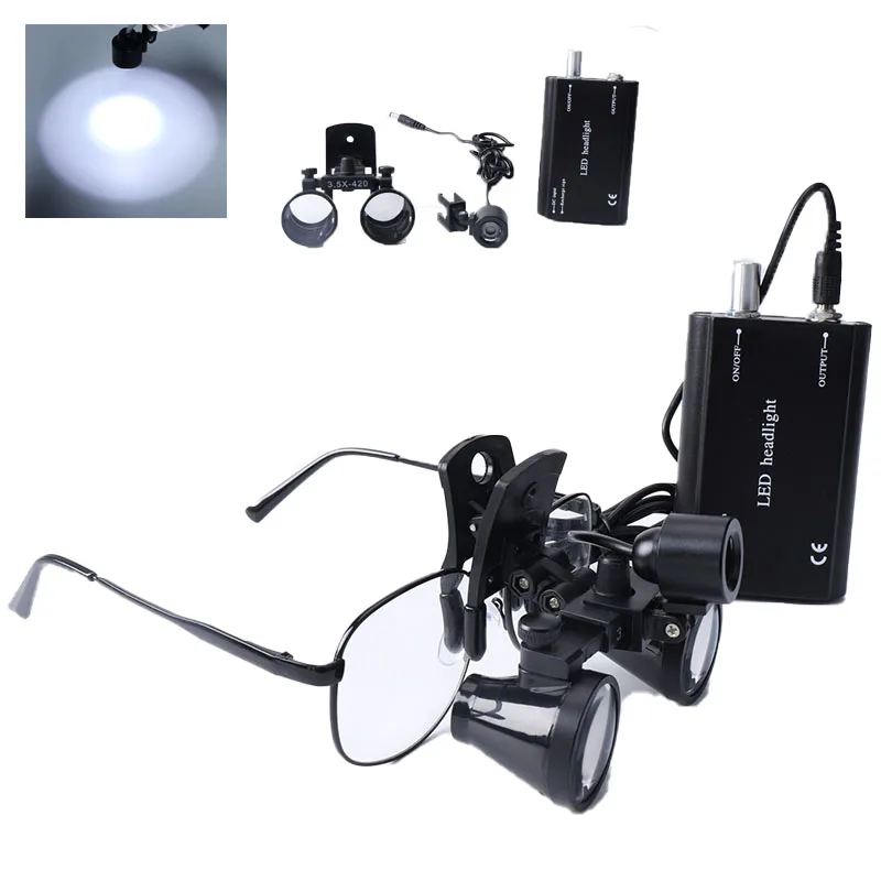 2.5X/3.5X الأسنان Loupes كليب مجهر عدسة مكبرة 3 واط/5 واط طبيب الأسنان العلوي LED كليب كشافات الطبية رئيس فحص مصباح