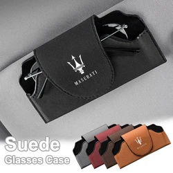 Car Glasses Holder Clip Accesorios Interior Decoration Sun Glasses Storage For Maserati Ghibli Granturismo Spyder Trofeo Levante