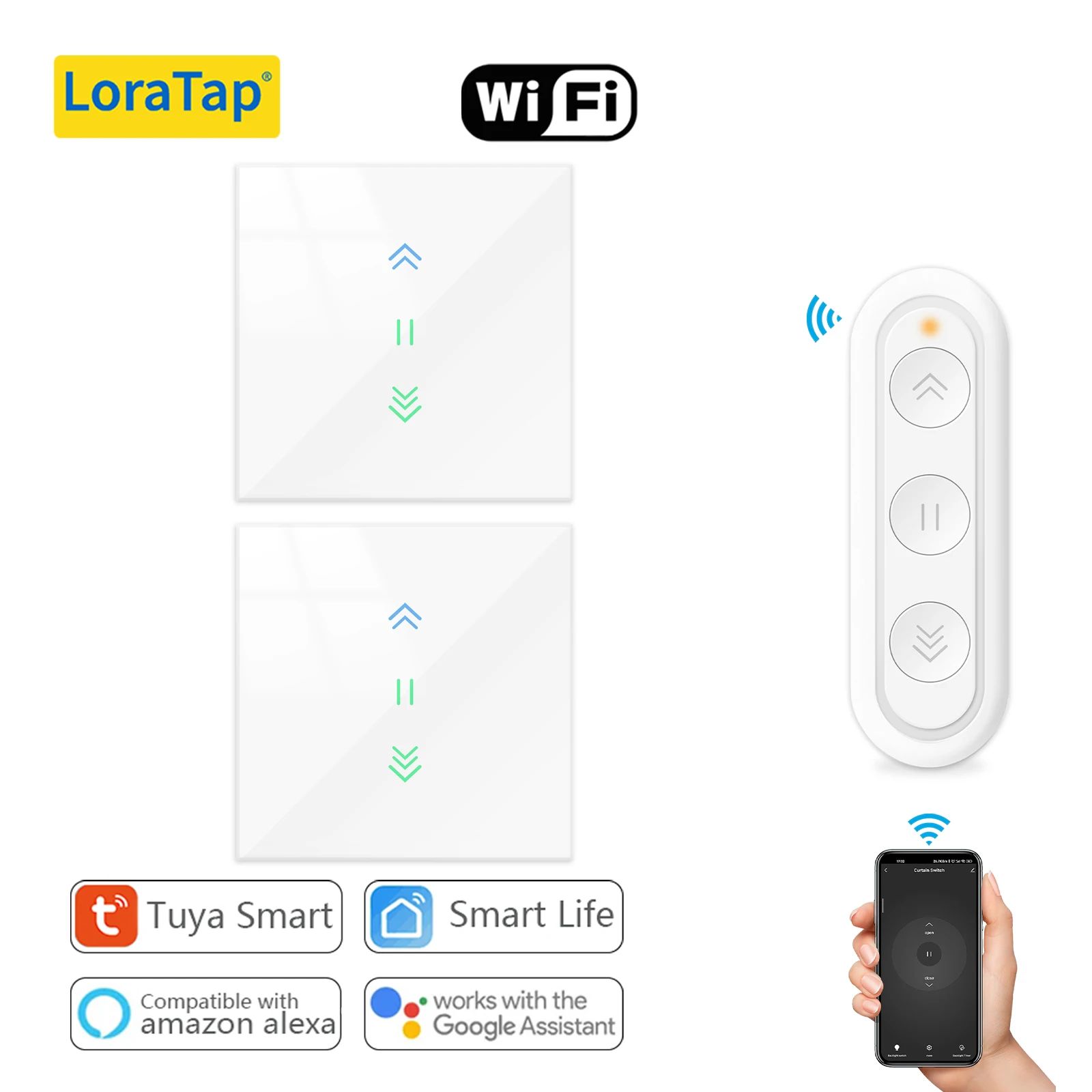 LoraTap Tuya Smart Life Rolluik Gordijnschakelaar Afstandsbediening Buismotor Looptijd Instelling Werk Google Assistent Alexa