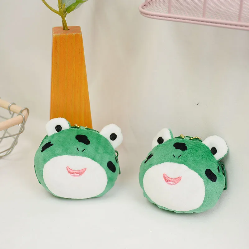 

new Creative Frog Doll plush toy purse green pendant soft doll useful keychain doll bag tide card accessories couple gift